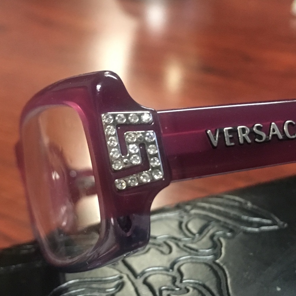 💯 VERSACE PURPLE RHINESTONE GLASSES - Picture 4 of 8
